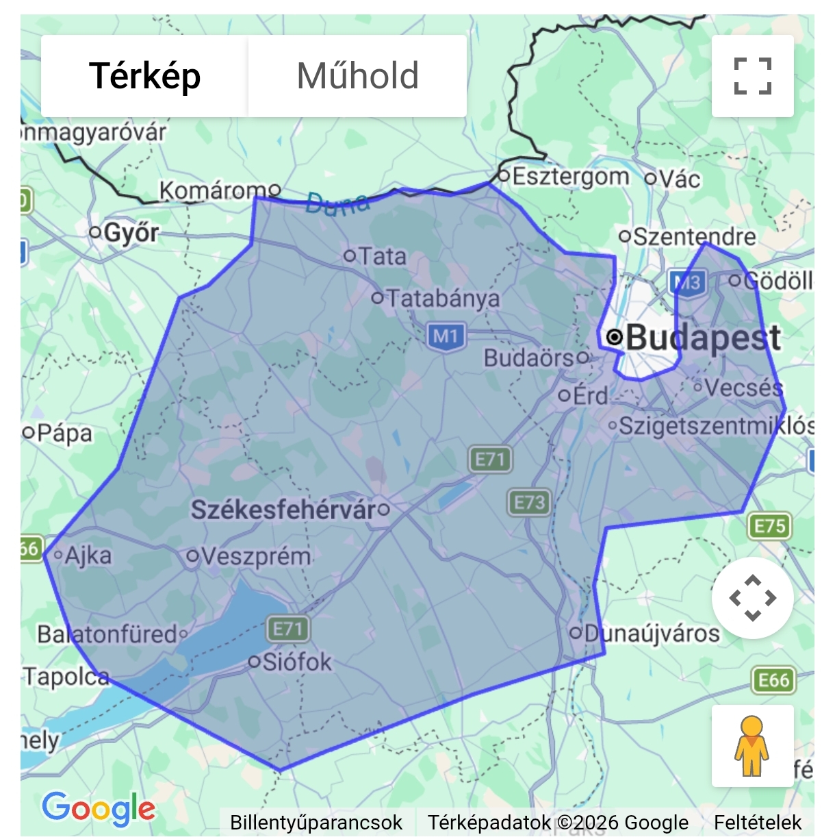 Szolgáltatási terület 